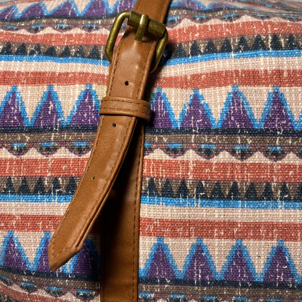Mossimo Supply Co. Multicolor Patterned Tote with Brown Straps - Picture 2 of 7